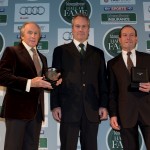 Sir-Jackie-Stewart, Clive Chapman and Jackie Oliver at the 2013 Motor Sport Magazine Hall of Fame